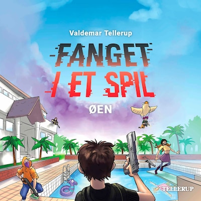 Fanget i et spil #1: Øen – omslag til lydbogen af Valdemar Tellerup