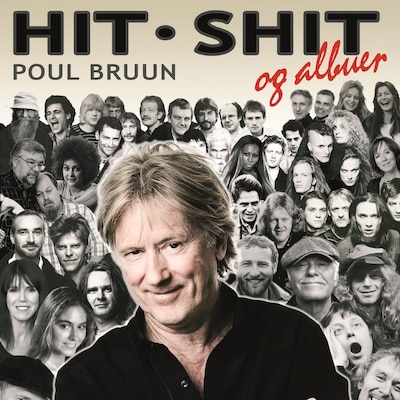 Hit, shit og albuer – omslag til lydbogen af Poul Bruun