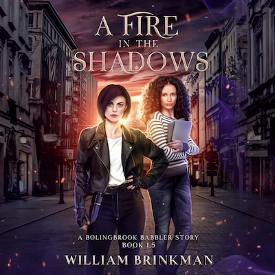 A Fire in the Shadows – omslag til lydbogen af William Brinkman