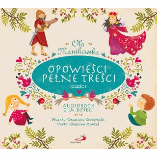Opowieści pełne treści vol.1 – okładka audiobooka, autor Cezariusz Cieszyński, Ola Manikowska