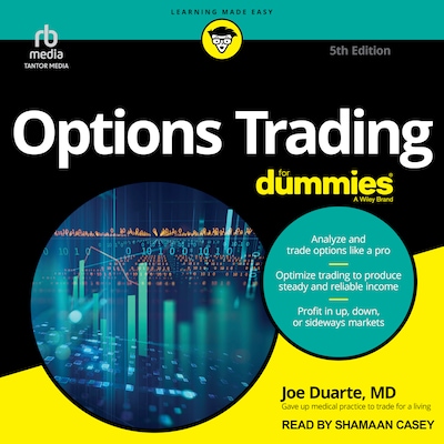 Options Trading For Dummies, 5th Edition – omslag til lydbogen af Joe Duarte, MD