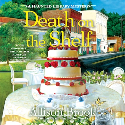 Death on the Shelf – omslag til lydbogen af Allison Brook