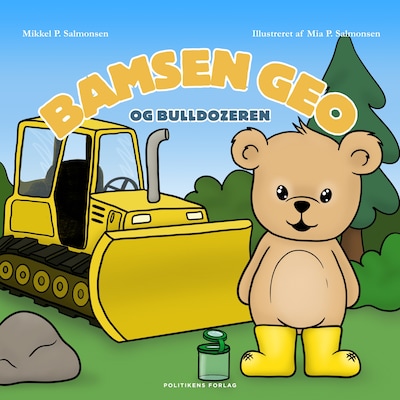 Bamsen Geo og bulldozeren – omslag til lydbogen af Mikkel Palm Salmonsen