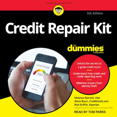 Credit Repair Kit For Dummies – omslag til lydbogen af Melyssa Barrett, Steve Bucci, Rod Griffin