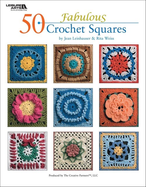 50 Fabulous Crochet Squares – omslag til lydbogen af Leisure Arts