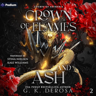 Crown of Flames and Ash – omslag til lydbogen af G.K. DeRosa