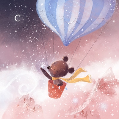 Theo and the sleepy snowflakes – omslag til lydbogen af Katja Runow