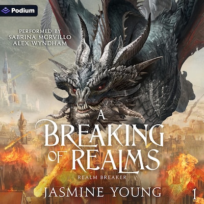 A Breaking of Realms – omslag til lydbogen af Jasmine Young