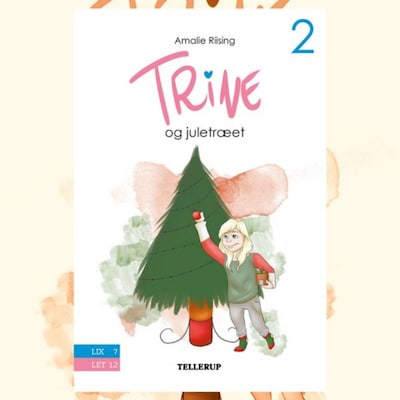 Trine #2: Trine og juletræet – omslag til lydbogen af Amalie Riising
