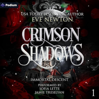 Crimson Shadows – omslag til lydbogen af Eve Newton