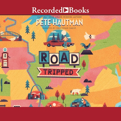 Road Tripped – omslag til lydbogen af Pete Hautman