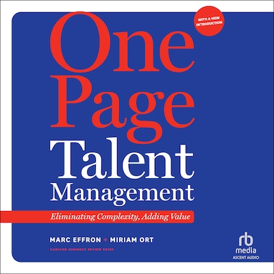One Page Talent Management, with a New Introduction – omslag til lydbogen af Marc Effron, Miriam Ort