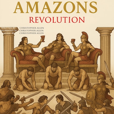 Amazons - Revolution – omslag til lydbogen af AI Voice Christopher Allen