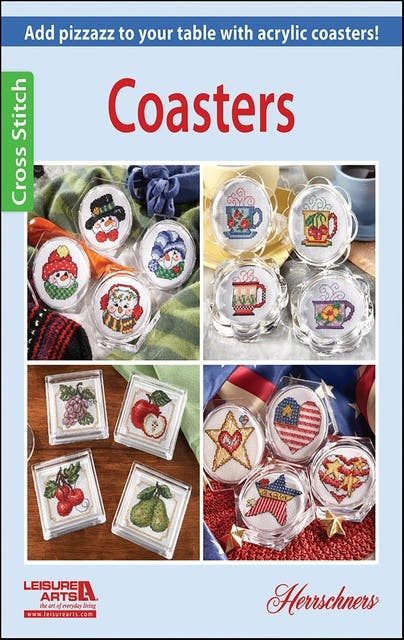 Coasters: 7 Cross Stitch Themes to Add Pizzazz to Your Home Décor – omslag til lydbogen af Herrschner