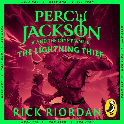 Percy Jackson and the Lightning Thief (Book 1) – omslag til lydbogen af Rick Riordan