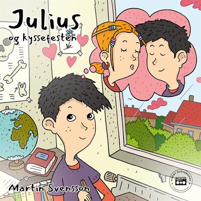 Julius og kyssefesten – omslag til lydbogen af Martin Svensson