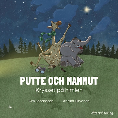 Putte och Mammut, krysset på himlen – omslag till ljudboken av Kim Johansson