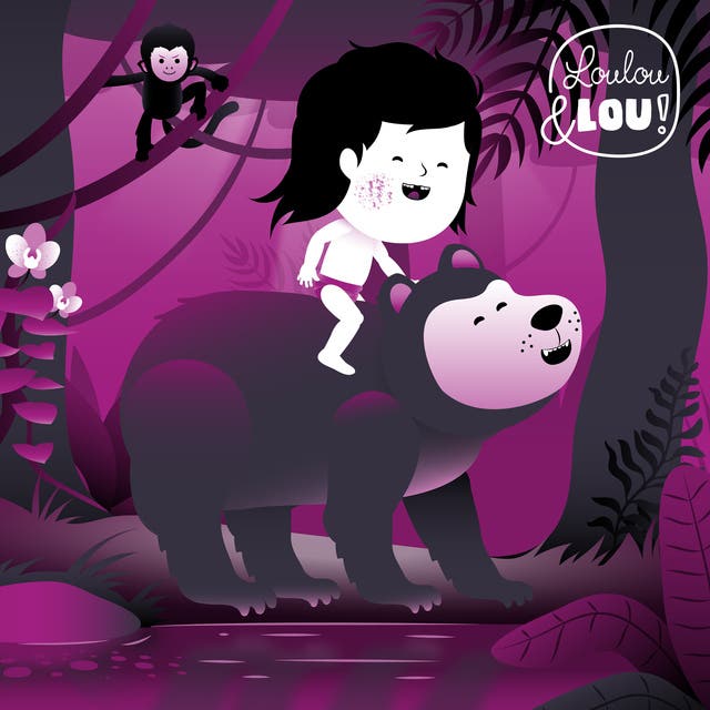Jungle Boek 4: Het Wolvenkind – omslag van het luisterboek van Vlaamse Luisterverhalen Loulou en Lou