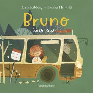 Bruno åker buss – omslag till ljudboken av Anna Ribbing