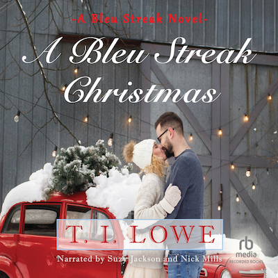 A Bleu Streak Christmas – omslag til lydbogen af T. I. Lowe