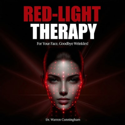 Red-Light Therapy For Your Face, Goodbye Wrinkles! – omslag til lydbogen af Dr. Warren Cunningham