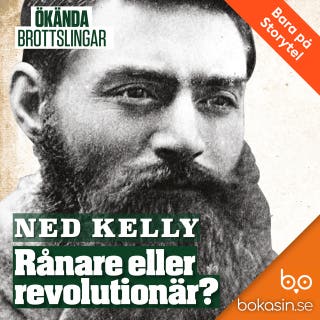 Ned Kelly – rånare eller revolutionär? – omslag till ljudboken av Bokasin