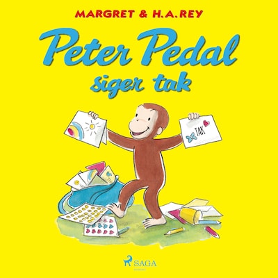 Peter Pedal siger tak – omslag til lydbogen af H. A. Rey, Margret Rey