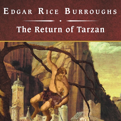 The Return of Tarzan, with eBook – omslag til lydbogen af Edgar Rice Burroughs
