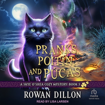 Pranks, Poitín, and Púcas – omslag til lydbogen af Rowan Dillon