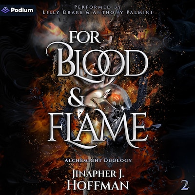 For Blood and Flame – omslag til lydbogen af Jinapher J. Hoffman