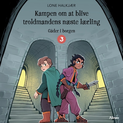 Kampen om at blive troldmandens næste lærling 3, Blå Læseklub – omslag til lydbogen af Lone Halkjær