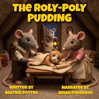 The Roly-Poly Pudding – omslag til lydbogen af Beatrix Potter