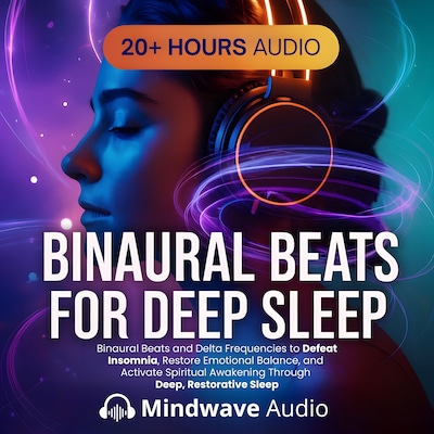 Binaural Beats for Deep Sleep – omslag til lydbogen af Mindwave Audio