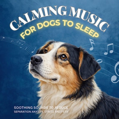 Calming Music for Dogs to Sleep – omslag til lydbogen af Canine Music Therapy