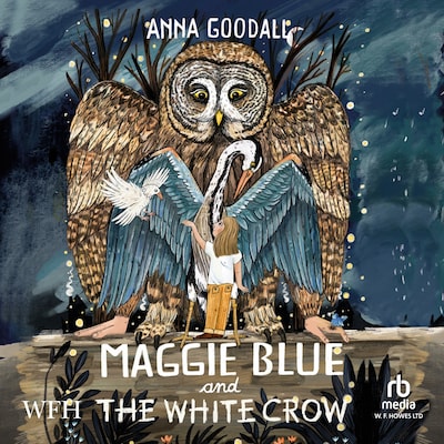 Maggie Blue and the White Crow – omslag til lydbogen af Anna Goodall