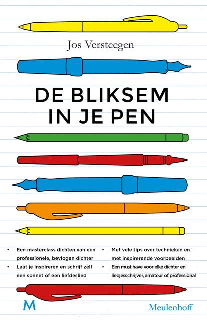 De bliksem in je pen – omslag van het luisterboek van Jos Versteegen
