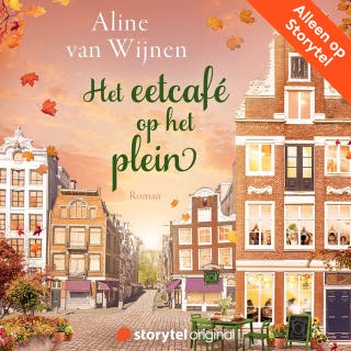 Het eetcafé op het plein – omslag van het luisterboek van Aline van Wijnen