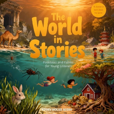 The World in Stories – omslag til lydbogen af Story House Audio
