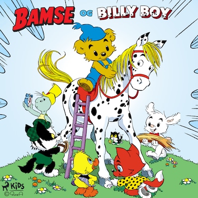 Bamse og Billy Boy – omslag til lydbogen af Rune Andréasson, Charlotta Borelius