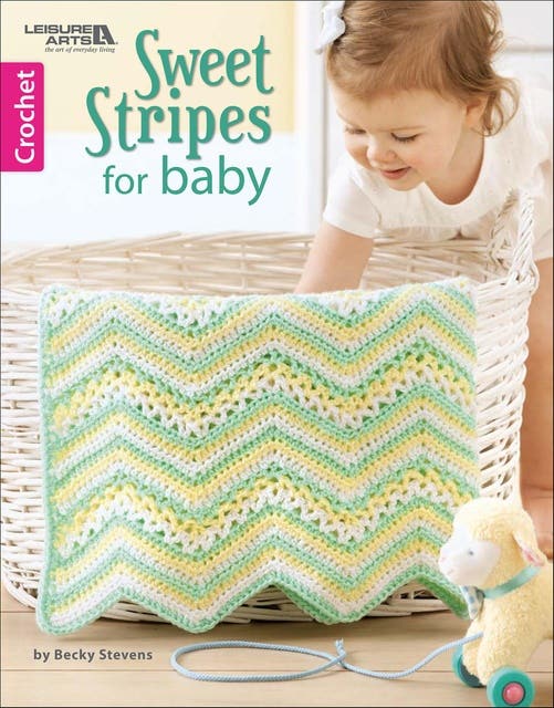 Sweet Stripes for Baby: Make 3 Color Afghans – omslag til lydbogen af Becky Stevens