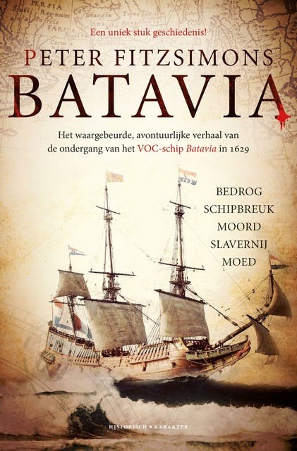 Batavia: het waargebeurde, avontuurlijke verhaal van de ondergang van het VOC-schip Batavia in 1629 – omslag van het luisterboek van Peter Fitzsimons