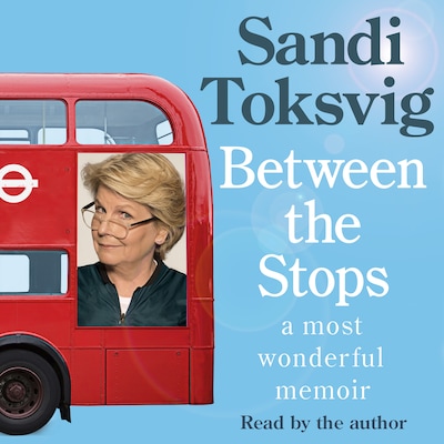 Between the Stops – omslag til lydbogen af Sandi Toksvig