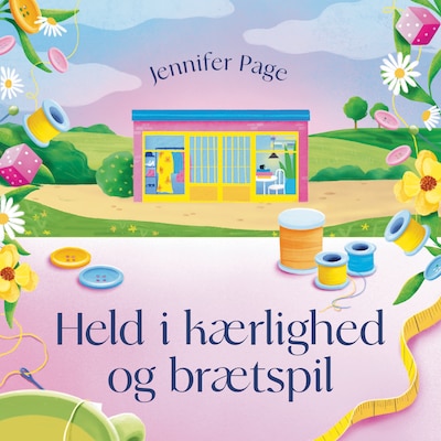 Held i kærlighed og brætspil – omslag til lydbogen af Jennifer Page