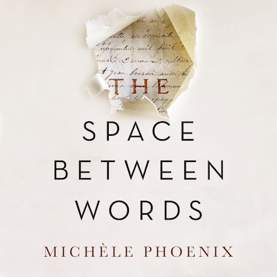 The Space Between Words – omslag til lydbogen af Michele Phoenix