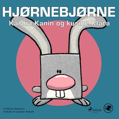 Hjørnebjørne 41 - Karma Kanin og kusine Klara – omslag til lydbogen af Niels Valentin