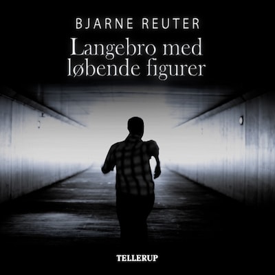 Langebro med løbende figurer – omslag til lydbogen af Bjarne Reuter