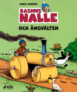 Rasmus Nalle – Och ångvälten – omslag till ljudboken av Carla Og Vilhelm Hansen