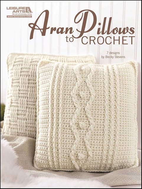 Aran Pillows to Crochet – omslag til lydbogen af Becky Stevens