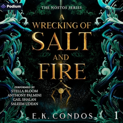 A Wrecking of Salt and Fire – omslag til lydbogen af E.K. Condos