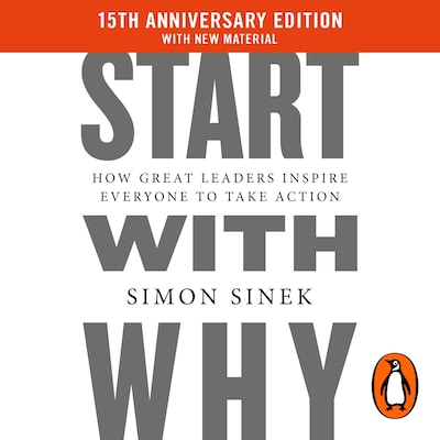 Start With Why – omslag til lydbogen af Simon Sinek